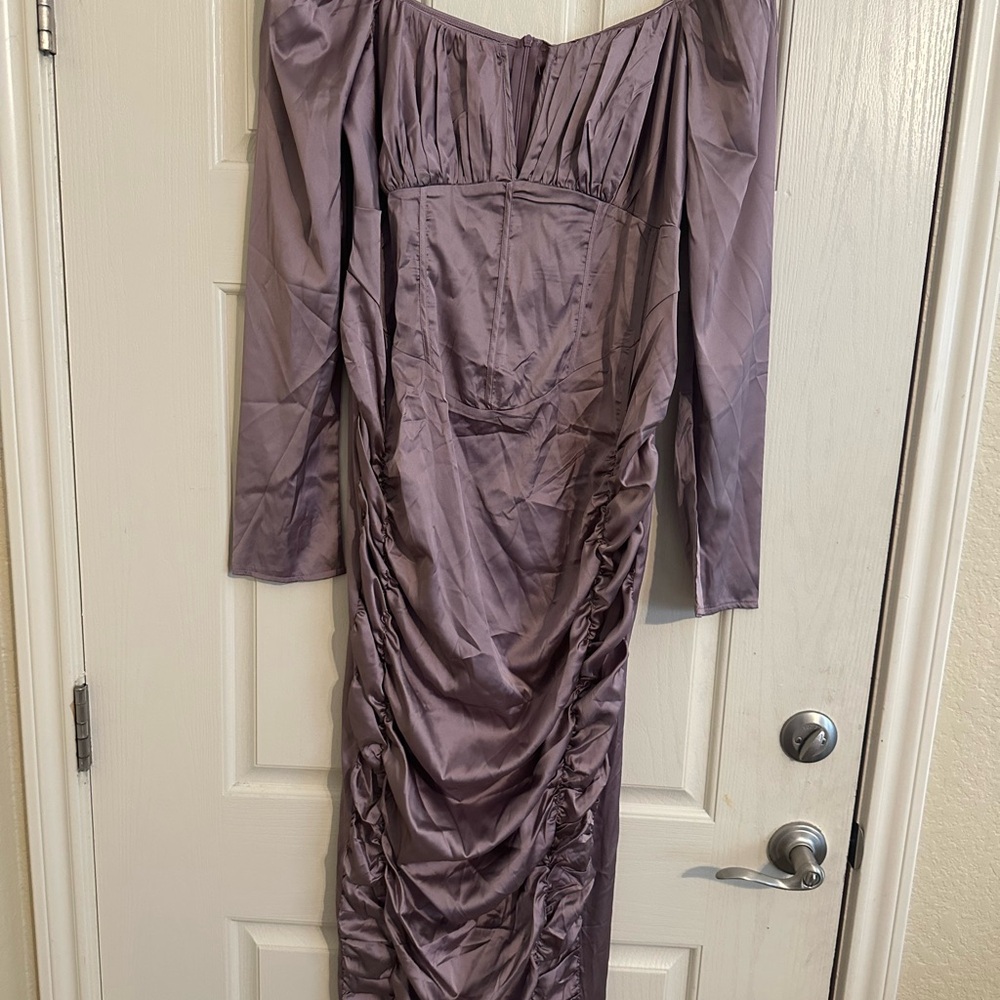 PrettyLittleThing Lavender Long Sleeve Dress